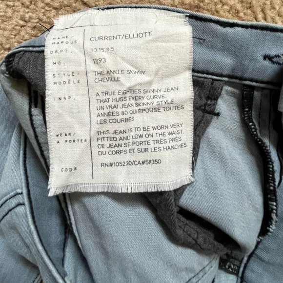 NWOT Current/Elliott The Ankle Skinny Cheville Briggs Wash 27 - Picture 5 of 6